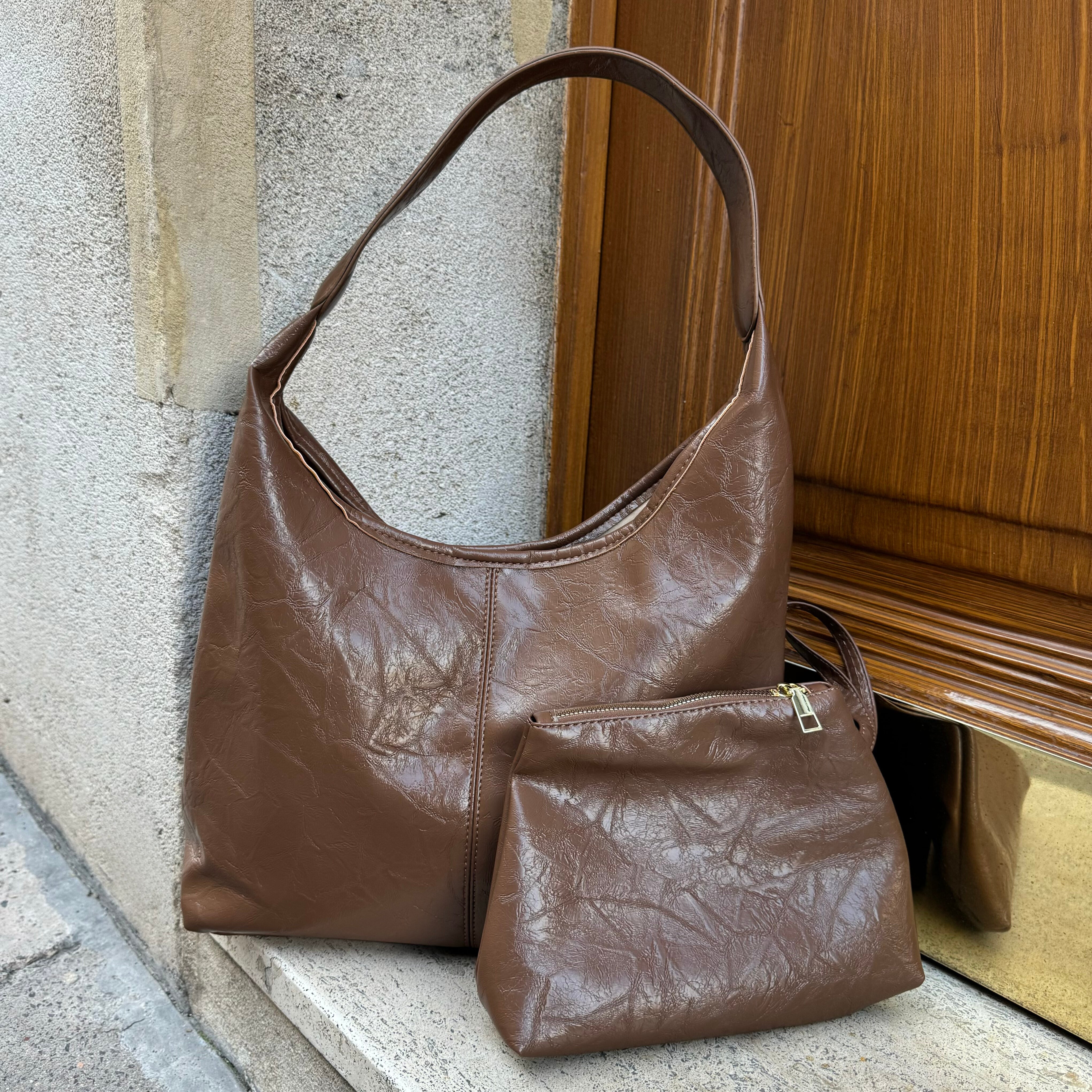 The brown Halo bag