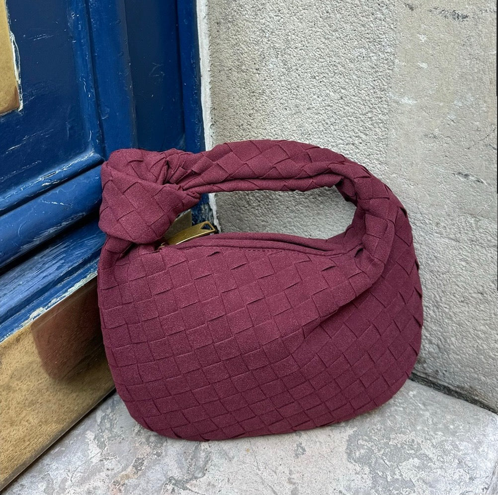 The burgundy Velvet bag